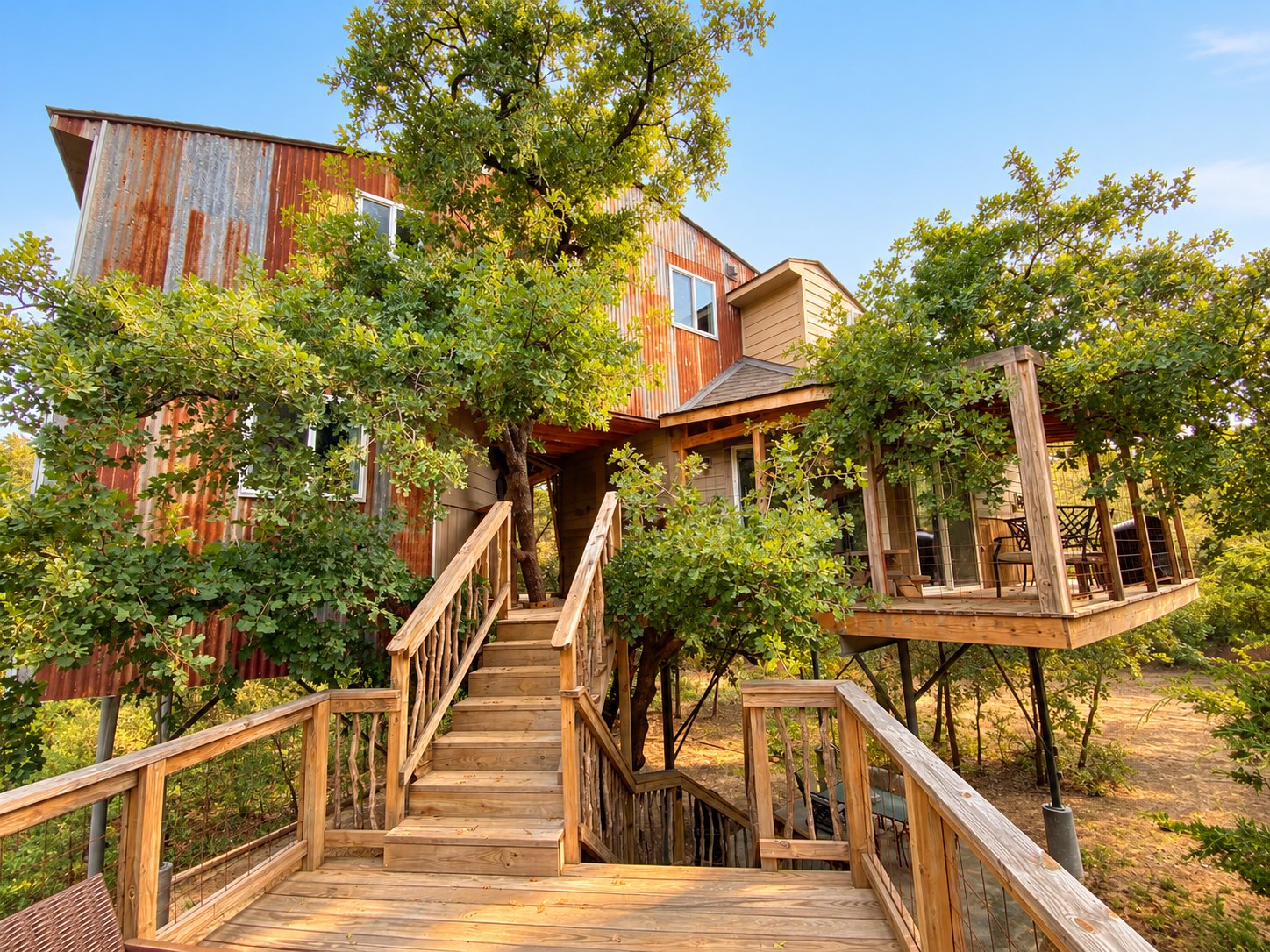 Outside stairs up to Suites A and B